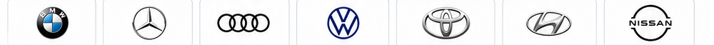 BMW, Mercedes-Benz, Audi, Volkswagen, Toyota, Hyundai, Nissan